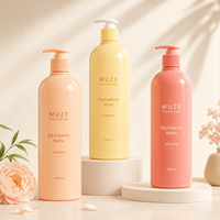 Bouteille de shampoing grande capacité 1L, distributeur de savon liquide en plastique 1000ml avec pompe à lotion pour après-shampoing et gel douche