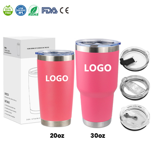 <span class=keywords><strong>Mug</strong></span> de Noël personnalisé avec logo Yetics, 20 oz et 30 oz, en acier inoxydable, à double paroi isolée, avec paille et couvercles, idéal pour le café et les voyages - Product Image 1