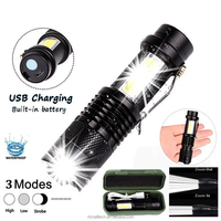 Großhandel Tactical Wiederauf ladbare Zoom Taschenlampe Notfall XPE COB Kleine Aluminium Taschenlampe Für Camping Indoor