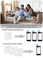 Interrupteur intelligent WiFi 2 voies pour ventilateur de plafond et éclairage, norme UE/Royaume-Uni, télécommande via application, compatible Alexa/Google, avec moniteur de puissance
