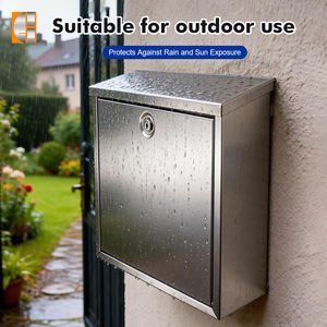 Boîte aux lettres en acier inoxydable, boîte aux lettres murale extérieure, durable, avec une capacité de 12 L pour la livraison, utilisation dans le jardin et à la maison - Product Image 4