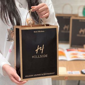 Custom <b>Made</b> Food Packing Coffee Shop Packaging Handle Kraft <b>Paper</b> Bag Recyclable Shopping <b>Paper</b> Bags With Your Own Logo - Product Image 4