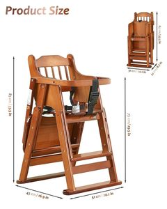 Vente en gros de <span class=keywords><strong>tabouret</strong></span> haut en bois pour enfants avec plateau chaise de salle à manger moderne pour bébé chaise pliante pour enfants à hauteur réglable avec <span class=keywords><strong>ceinture</strong></span> de sécurité - Product Image 6