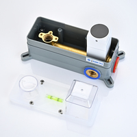 Robinets de lavabo modernes à LED pour salle de bains Pistolet en laiton gris Robinet d'eau chaude et froide Mélangeurs de lavabo muraux