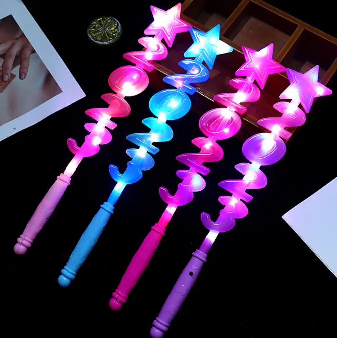 Bâton étoile Flash LED 2023 baguettes de lumière LED nouvel an fête de noël petit cadeau jouets pour enfants
