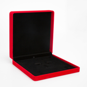 <b>Custom</b> Logo Luxury Plastic Velvet Jewelry Boxes Square Pendant Necklace <b>Ring</b> Earring Packaging Luxury Velvet Gift Jewellery - Product Image 6