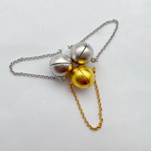 Chiusura chiusura di sicurezza chiusure di sicurezza in argento sterling placcato oro 18 carati catena di grano in argento <span class=keywords><strong>con</strong></span> chiusura magnetica per gioielli rotondi <span class=keywords><strong>con</strong></span> <span class=keywords><strong>magnete</strong></span> - Product Image 3