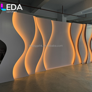 LEDA White Warm Curved LED Wedding Arch 7-9ft Metal <b>Backdrop</b> for Ceremony Events Stage Decoration - Product Image 2