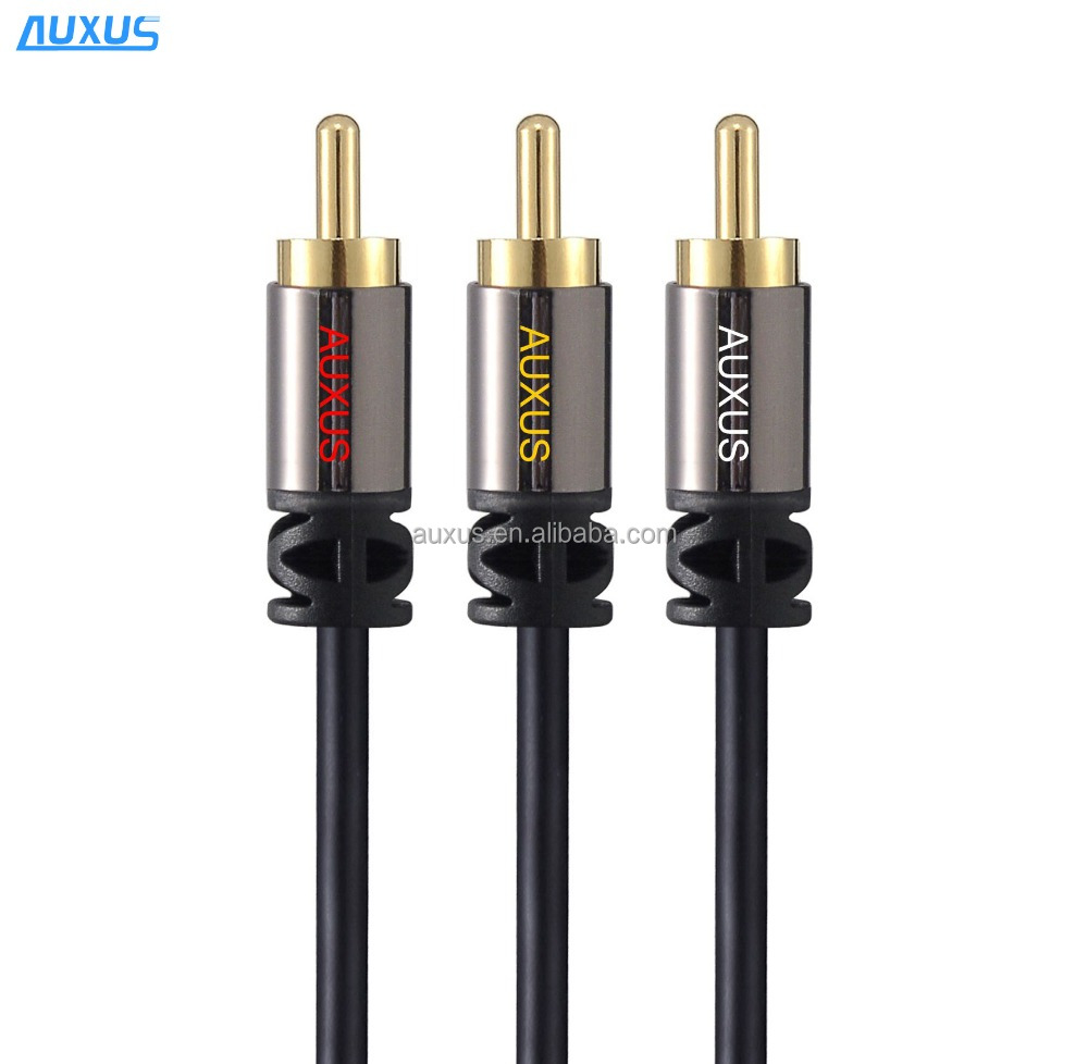 3RCA штекерным 3RCA Мужской стерео аудио-видео кабель RG59 позолоченные для подключения видеомагнитофона, DVD, HD-TV, и другие домашний кинотеатр