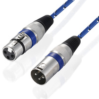 Câble XLR tressé en nylon Bochara mâle vers femelle M/F 3 broches, câble d'extension pour microphone, mélangeur, lot de 10