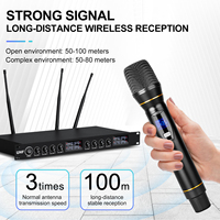 Microfones sans fil de Microphone professionnel DF208 UHF 8 canaux pour Microphone de bandeau de parole de Performance de scène Micro portatif