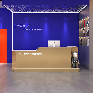Bancone Reception di Alta Gamma in Acciaio Inox Irregolare, Scrivania <span class=keywords><strong>Cassa</strong></span>, Tavolo Bar per Negozi di Abbigliamento <span class=keywords><strong>Uomo</strong></span>/Donna, Saloni di Bellezza e Studi - Product Image 1