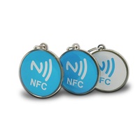 Prix usine RFID NFC contrôle d'accès intelligent époxy 13.56Mhz puces porte-clés logo personnalisé métal id qr code pet nfc rfid porte-clés étiquette