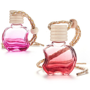 10ML Custom Apple Shape Transparent Purple Colored Empty <b>Mini</b> Hanging Car <b>Perfume</b> Glass Bottle - Product Image 1