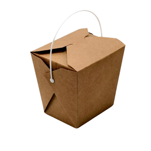 Caja para Llevar Fideos, de Cartón Corrugado, Reciclable, Impermeable, Ecológica, con Laminado Mate, para Comida Rápida, Leche, 24/32 oz - Product Image 1