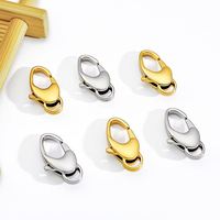 Fermoirs et crochets ovales brillants en acier inoxydable plaqué or 18 carats pour accessoires de bijoux DIY (colliers, bracelets)