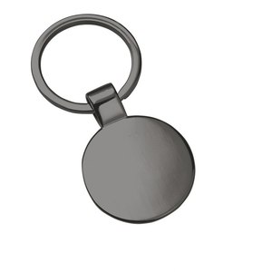 Llavero Redondo de Acero Inoxidable Pulido de 30 mm de Diámetro, Moderno Portamonedas con Logotipo Grabado con Láser en Cuero - Product Image 1