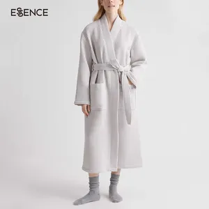 Luxury Custom Bath Robe with Logo SPA Hotel Belted Waffle Knit Robes Women