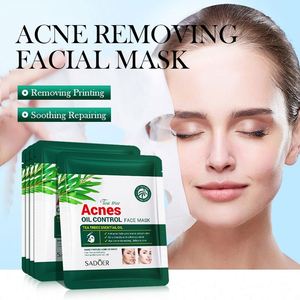 Masque anti-acné au thé vert SADOER, masque en feuille hydratant anti-acné pour les <span class=keywords><strong>étudiant</strong></span>s, produits de soin de la peau - Product Image 2