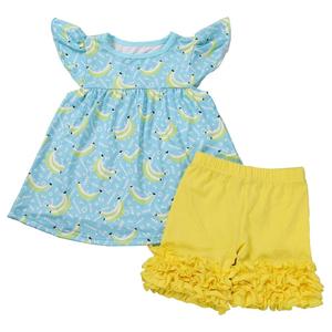 Vêtements pour enfants licorne <span class=keywords><strong>mickey</strong></span> dauphin pastèque mangue ananas imprimé perle robe bébé tenue - Product Image 6
