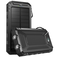 Banque d'alimentation solaire étanche pour l'extérieur 10000mAh, coque robuste, lampe torche lumineuse, multi-ports, chargez 3 appareils simultanément, OEM personnalisé