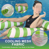 Lot de 2 lits flottants gonflables personnalisés pour piscine avec mini pompe manuelle, hamac gonflable en PVC à trois tubes, transat aquatique
