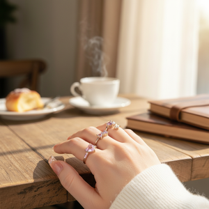 Vendita calda moda di tendenza oro placcato anelli da Cocktail di lusso Boho Band Spider Star gioielli per ragazze all'ingrosso intarsio - Product Image 3