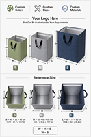 Sac isotherme personnalisé en PP non tissé vert sauge avec logo, réutilisable pour courses, doublure en feuille d'aluminium, fermeture Velcro