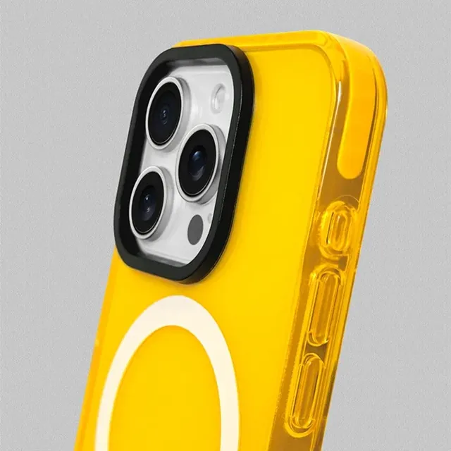 CHAOYIDIAN Neon Color Clear Crystal Phone Case for IPhone 16 Pro Max 15 14 13 12 Wireless Charging Soft Silicone Bumper Cover