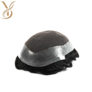 Sistema de Reemplazo Capilar Natural para Hombre con Ondas Naturales, Base de Encaje y PU, Cabello Remy Ligero, Diseño Central - Product Image 1