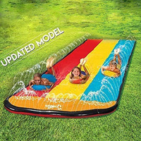 Jouets de jeu d'extérieur gonflables, toboggan aquatique triple rapide, adapté aux enfants pour les jeux dans la cour