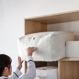 Caja de Almacenamiento de Edredones de Algodón y Lino de Hua County, Organizador de Ropa Rectangular para Mudanza, Resistente a la Humedad, Tamaño Grande - Product Image 5