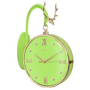 Hzxzb Wall <b>Clock</b> Round Double-sided Silent <b>Battery</b> Powered Nordic Style Living Room Decor - Product Image 3