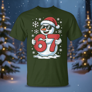 Snowman Christmas <b>T</b>-<b>Shirt</b> 67 <b>Meme</b> Design Holiday Wear Unisex Adult Short Sleeve Crew Neck Digital Printing - Product Image 3