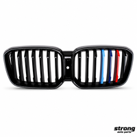 Calandre LED lumineuse emblématique pour BMW X3 G01 X4 G02 LCI 2022-2025, tricolore M, connectée, noir brillant, pièces robustes