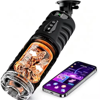 Masturbateur masculin vibrant rotatif automatique, pompe à pénis à poussée et aspiration, machine sexuelle synchronisée IA, jouet sexuel de poche LCD pour hommes