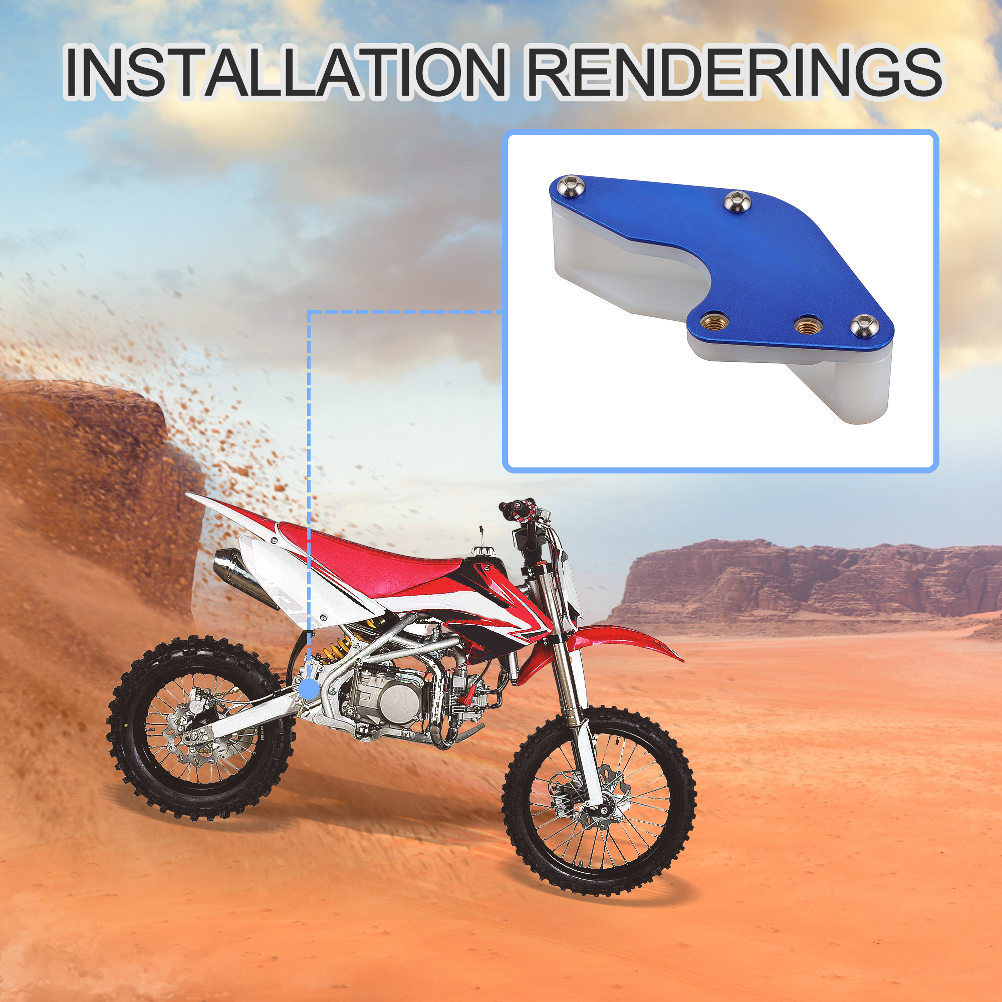 GOOFIT Black Placstic Chain Guard Guide Protector Replacement For XR/CRF 50 70 1