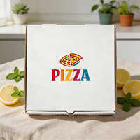 Caja de Pizza Corrugada Blanca SP4207, Caja de Embalaje de Pizza Personalizada con Impresión Personalizada para Restaurante, Entrega de Comida a Domicilio