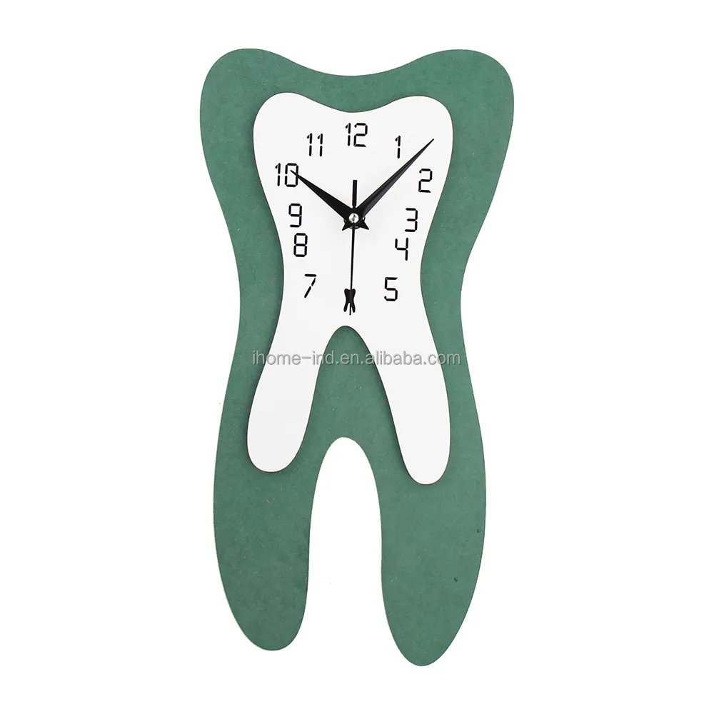 Reloj de madera con dientes creativo para decoración de pared, cronógrafo de arte minimalista para dentista, 3d, para sala de estar, Dental, decoración del hogar