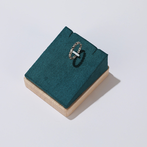 Minimalist Square Jewelry Display Stand with Wooden Base for <b>Ring</b> <b>Necklace</b> Showcase and Boutique Retail Presentation - Product Image 4