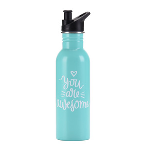 Bouteille isotherme portable en acier inoxydable de 750 ml (25 oz) avec isolation sous vide de 6 heures et couvercle imprimé avec slogan – Vente en gros - Product Image 6