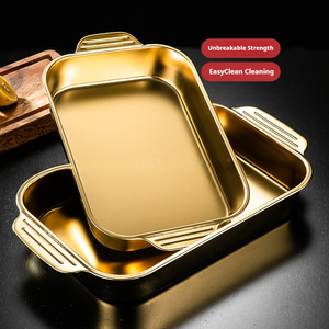 Plat de service <span class=keywords><strong>rectangulaire</strong></span> haut de gamme pour poisson grillé, style minimaliste moderne, avec poignées, pour cuisinière à <span class=keywords><strong>induction</strong></span> domestique et commerciale - Product Image 5