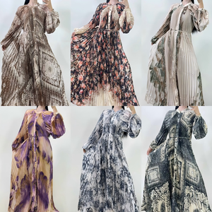 Abito Lungo Floreale da Donna con Scollo a O, Maniche Lunghe in Chiffon, Casual, Elegante, per Feste, Primavera Estate, Taglie Forti, Ingrosso OEM ODM - Product Image 2