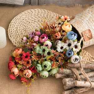 Bouquet de fleurs artificielles papillon West Lake 35x25cm en soie, décoration de mariage, accessoires de photographie, décoration de la maison - Product Image 1