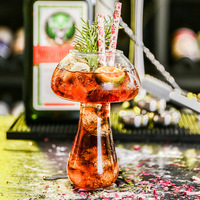 Produits écologiques durables, accessoires pour boissons, verres en verre borosilicate transparent faits à la main, forme de champignon mignonne, verre à vin