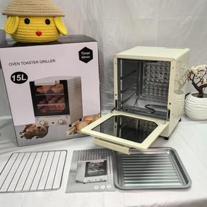 Four à air multifonctionnel pour <span class=keywords><strong>la</strong></span> pâtisserie à domicile transfrontalier, grande capacité de 15 L, <span class=keywords><strong>pizza</strong></span> et pain, grill électrique à 3 niveaux, convection sans fumée - Product Image 3