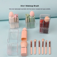 8-teiliges Großhandels-Make-up-Pinsel-Set für Damen, Kosmetik-Foundation-Lidschatten-Pinsel mit Kunststoffgriff für Gesichtsanwendung