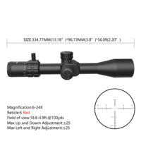 TYPHON 6-24X50SFIR FFP 30mm Tube revêtement multicouche illuminé portée tactique vue longue portée réglable avec arrêt zéro