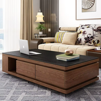 Table basse moderne en bois massif, table centrale de salon, meubles de maison avec étagère de rangement, vente chaude