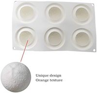 Moule en Silicone 3D Mandarine Orange Extra Large 6 Cavités pour Mousse, Gâteau, Dessert, Fondant et Fruits